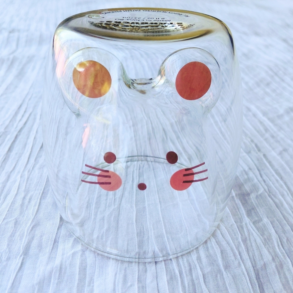NEW Starbucks Japan Double Wall Insulated Glass Cup Mouse Cute Adorable Hot Mug